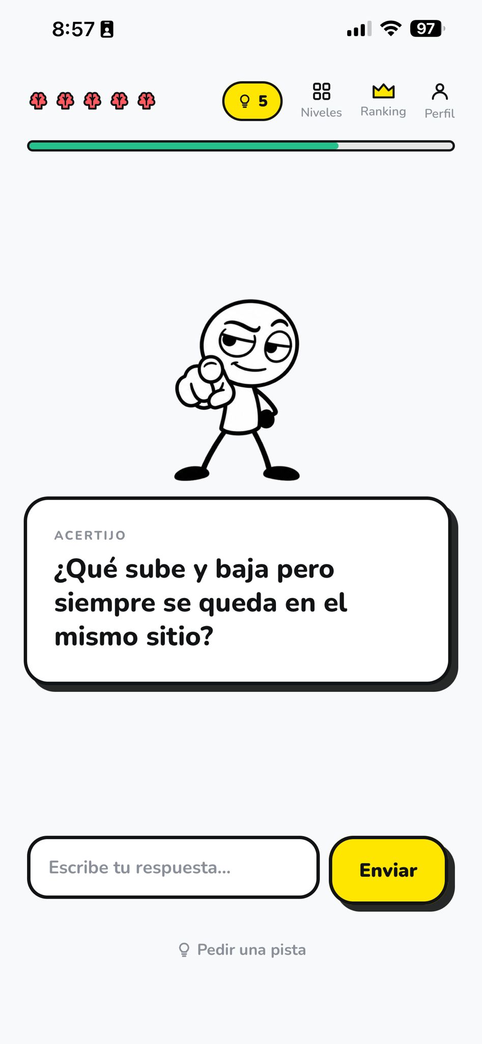 Un acertijo absurdo esperando respuesta